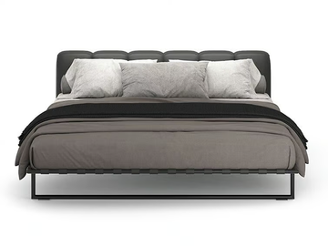 KRISTALL - Leather double bed with upholstered headboard by i 4 Mariani - view 3